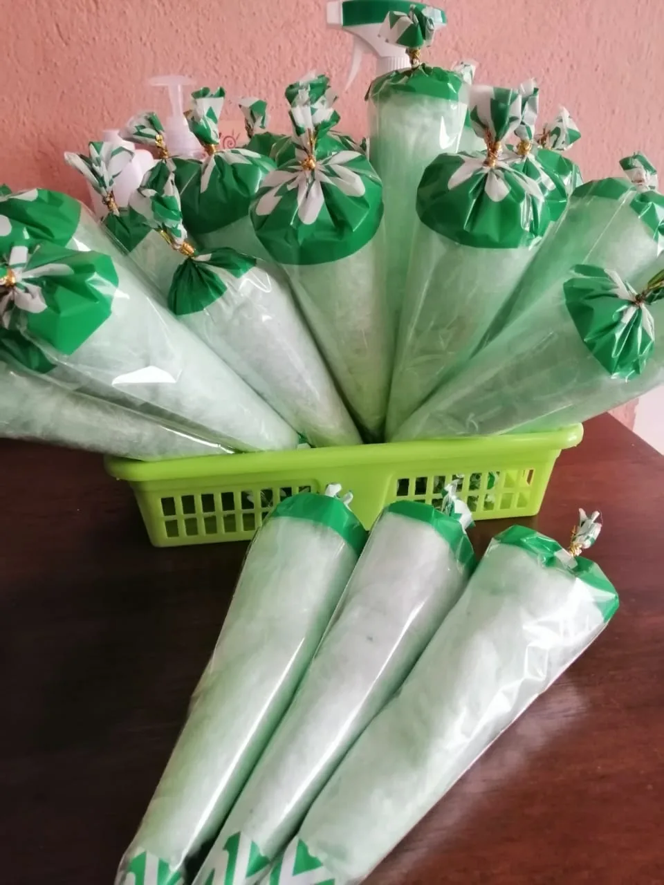 Conos de algodón de azúcar verde Guatemala